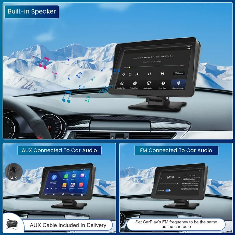 CarMate Companion: 7" Wireless CarPlay & Android Auto Smart Display