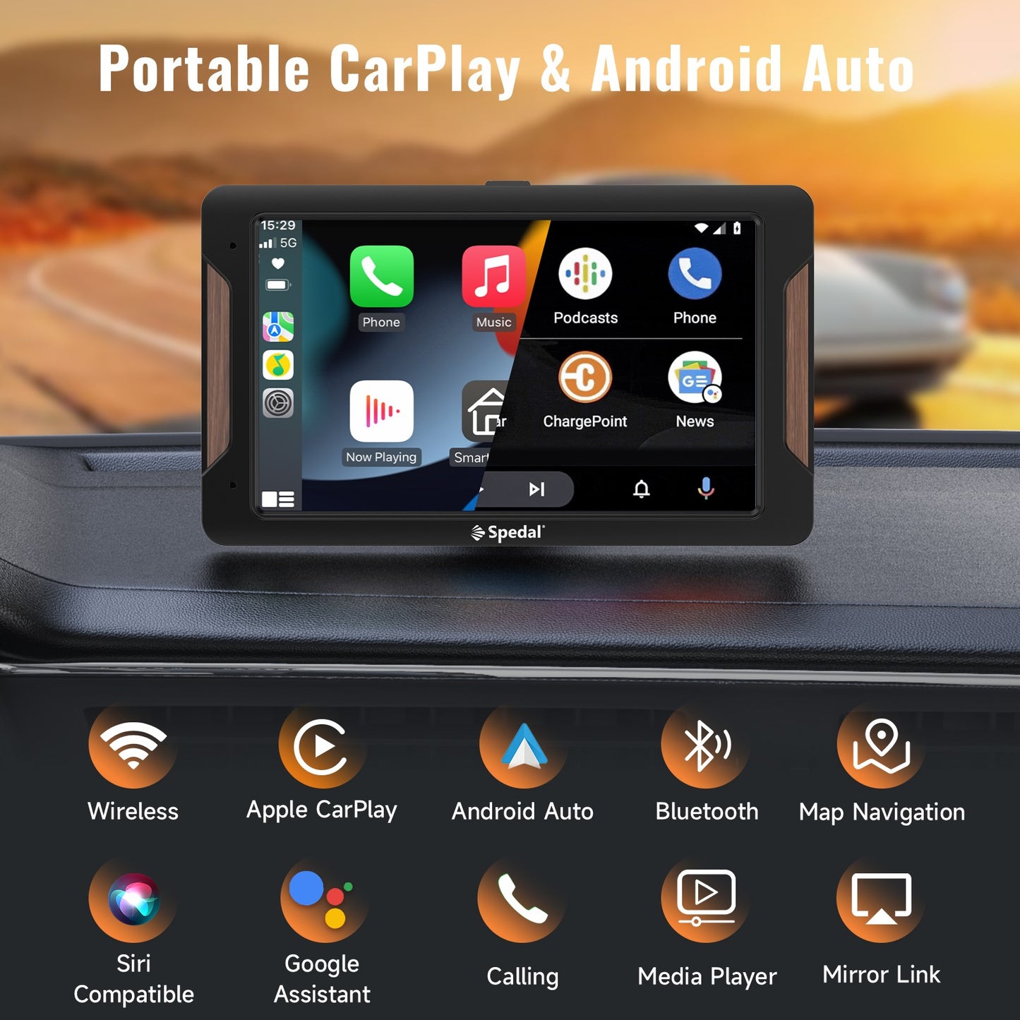 CarMate Companion: 7" Wireless CarPlay & Android Auto Smart Display